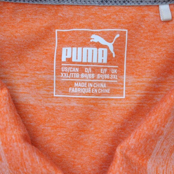 Puma Pounce Stripe Polo Cresting Shirt Mens 2XL XXL Orange TPC Scottsdale Logo - Picture 9 of 16